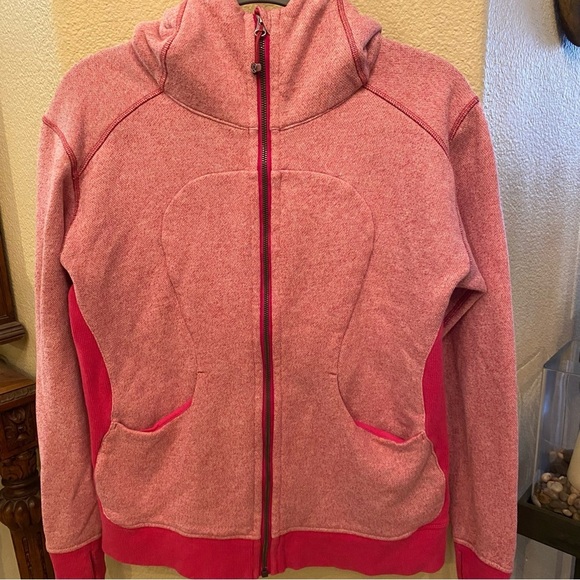 LULULEMON Women Pink Scuba Hoodie Zipped Jacket Size 10 - Picture 3 of 8